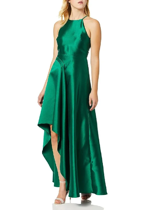 Empire Waist Women Dress to Accentuate the Bust and Conceal the WaistEmerald High Low Satin Gown