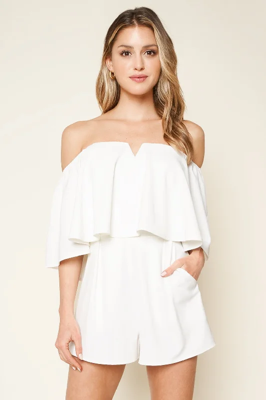 Leather women jumpsuits for a bold and confident appearanceBailamos Off The Shoulder Romper Leather women jumpsuits for a bold and confident appearanceBailamos Off The Shoulder Romper
