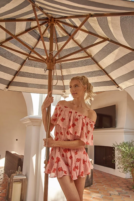 Women jumpsuits with off - the - shoulder tops for a flirty and stylish lookBesame Floral Off the Shoulder Romper Women jumpsuits with off - the - shoulder tops for a flirty and stylish lookBesame Floral Off the Shoulder Romper