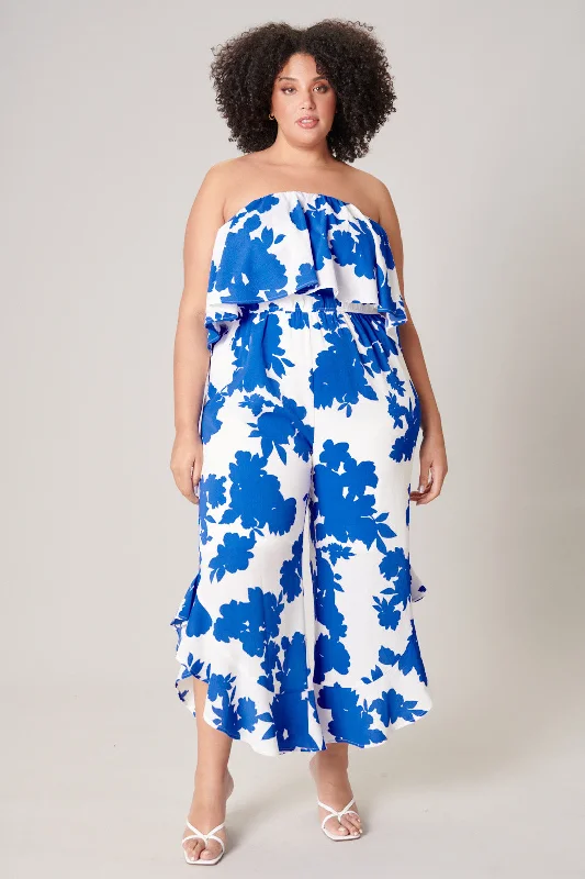 Women jumpsuits with polka - dot patterns for a classic and playful styleCalypso Floral Lanah Strapless Ruffle Jumpsuit Curve Women jumpsuits with polka - dot patterns for a classic and playful styleCalypso Floral Lanah Strapless Ruffle Jumpsuit Curve