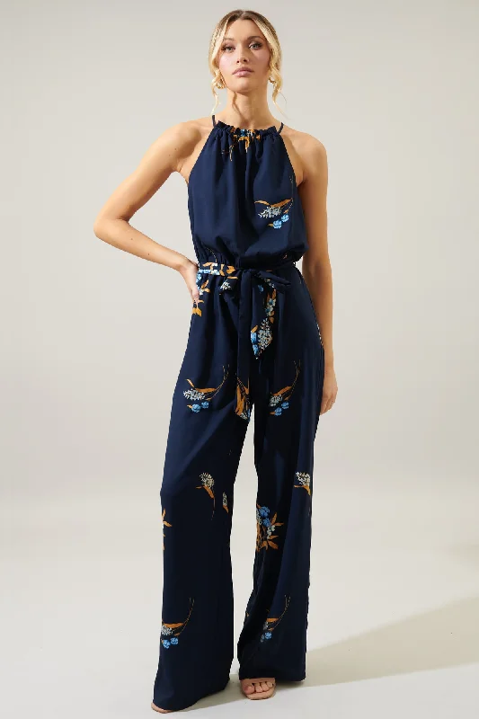 Women jumpsuits with spaghetti - strap tops for a delicate and breezy lookDusk Floral Lighthearted Trapeze Jumpsuit Women jumpsuits with spaghetti - strap tops for a delicate and breezy lookDusk Floral Lighthearted Trapeze Jumpsuit