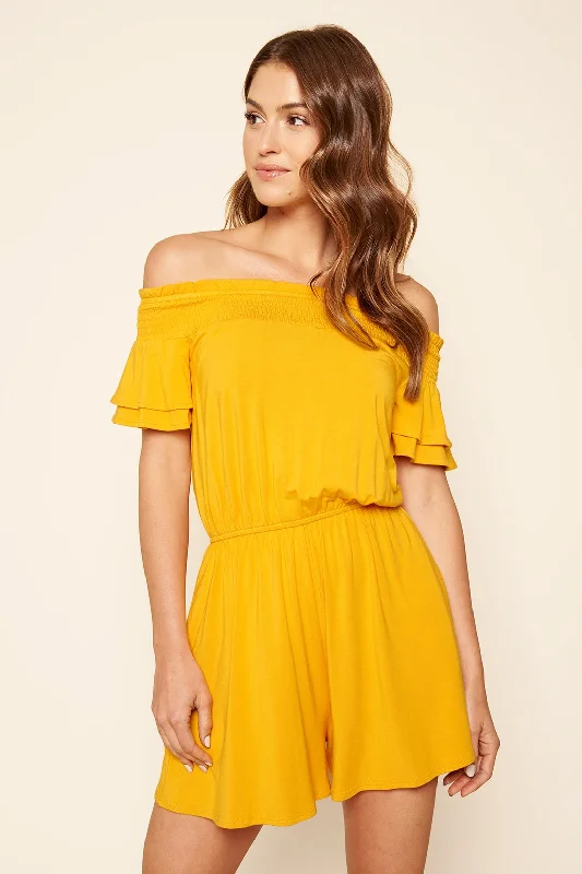 Women jumpsuits with beaded embellishments for a formal and fancy eventGemma Off the Shoulder Jersey Knit Romper Women jumpsuits with beaded embellishments for a formal and fancy eventGemma Off the Shoulder Jersey Knit Romper