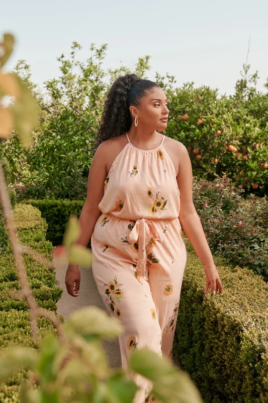 Women jumpsuits with tiered pants for added volume and styleGirasol Floral Lighthearted Trapeze Jumpsuit Curve Women jumpsuits with tiered pants for added volume and styleGirasol Floral Lighthearted Trapeze Jumpsuit Curve