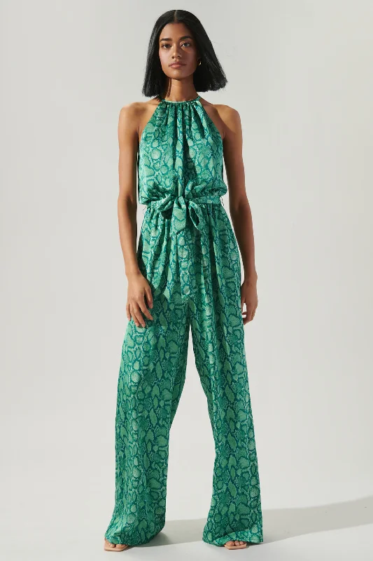Women jumpsuits with polka - dot patterns for a classic and playful styleGwendolyn Snake Print Lighthearted Trapeze Jumpsuit Women jumpsuits with polka - dot patterns for a classic and playful styleGwendolyn Snake Print Lighthearted Trapeze Jumpsuit