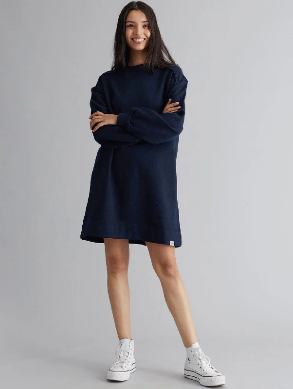 Women jumpsuits with pom - pom trims for a playful and festive lookIsabella Organic Cotton Dress | Navy Women jumpsuits with pom - pom trims for a playful and festive lookIsabella Organic Cotton Dress | Navy