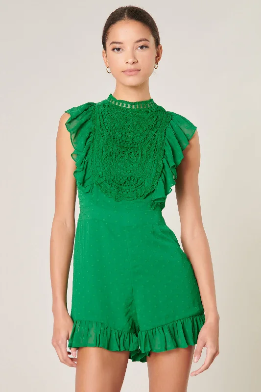 Women jumpsuits with beaded embellishments for a formal and fancy eventKismet Lace Chiffon Dot Ruffle Romper Women jumpsuits with beaded embellishments for a formal and fancy eventKismet Lace Chiffon Dot Ruffle Romper