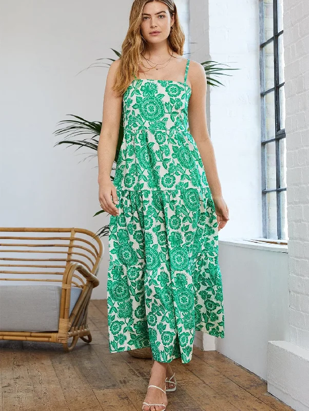 Women jumpsuits with pocket details for added functionality and convenienceMontserrat Florence Print Organic Cotton Maxi Dress | Green Women jumpsuits with pocket details for added functionality and convenienceMontserrat Florence Print Organic Cotton Maxi Dress | Green