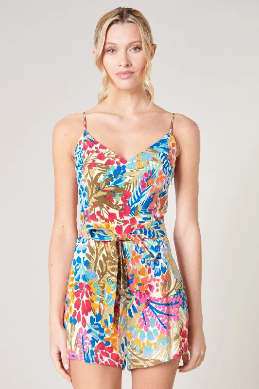 Women jumpsuits with a wrap - around design for a flattering fitRain Dance Kirsten Tie Romper Women jumpsuits with a wrap - around design for a flattering fitRain Dance Kirsten Tie Romper
