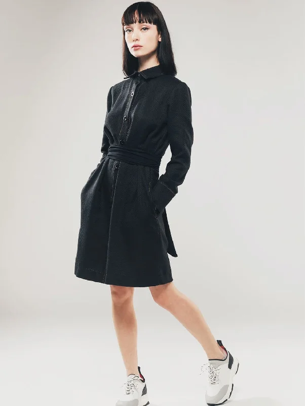 Leather women jumpsuits for a bold and confident appearanceOrganic Cotton Structured Shirt Dress | Black Leather women jumpsuits for a bold and confident appearanceOrganic Cotton Structured Shirt Dress | Black