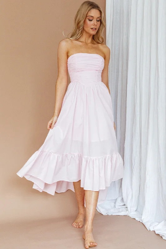 Pleated Women Dress with a Timeless and Elegant TextureSunday Mornings Ruched Bust Midi Dress Pink Pleated Women Dress with a Timeless and Elegant TextureSunday Mornings Ruched Bust Midi Dress Pink