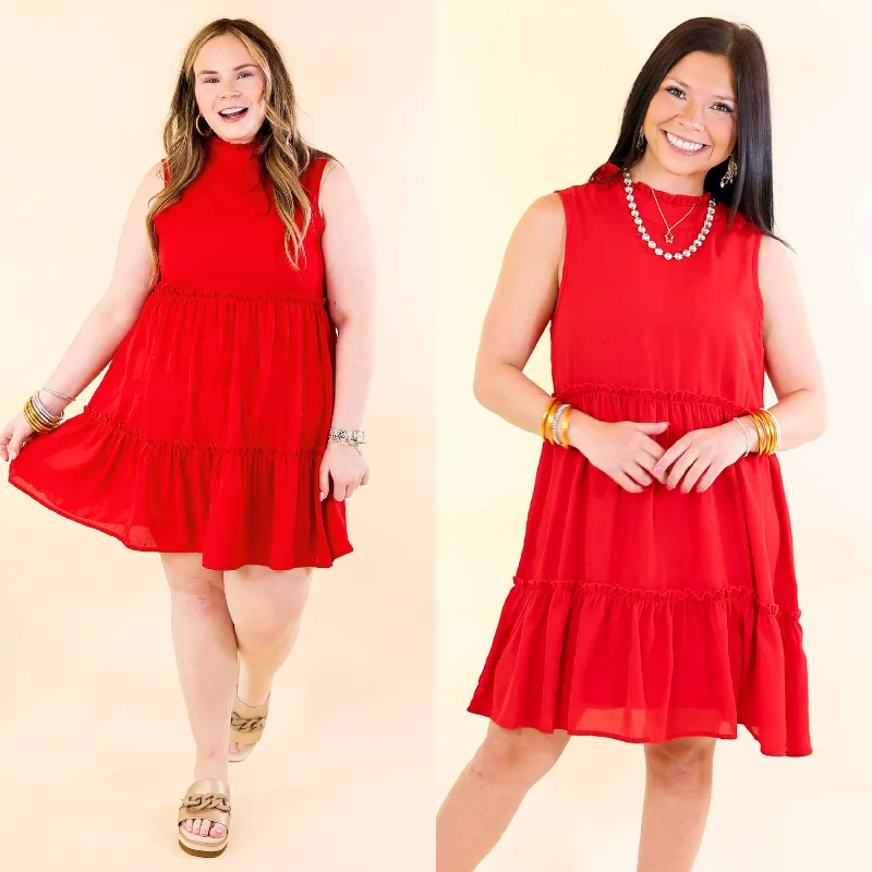 Plus Size Women Dress with a Flattering A - Line Cut for Comfort and Style Plus Size Women Dress with a Flattering A - Line Cut for Comfort and Style Attempt To Charm High Ruffle Neck Tank Tunic Dress in Red Plus Size Women Dress with a Flattering A - Line Cut for Comfort and Style Plus Size Women Dress with a Flattering A - Line Cut for Comfort and Style Attempt To Charm High Ruffle Neck Tank Tunic Dress in Red