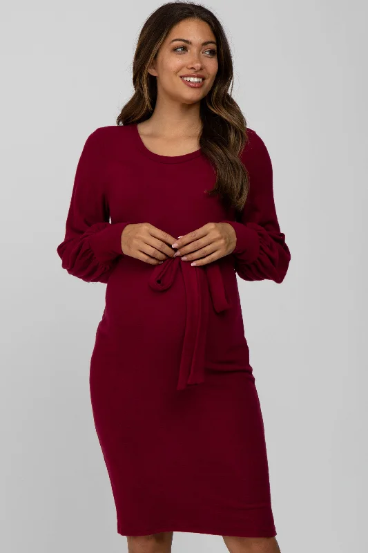 Pleated Women Dress with a Timeless and Elegant Texture Pleated Women Dress with a Timeless and Elegant Texture Burgundy Soft Brushed Waist Tie Bubble Sleeve Maternity Dress Pleated Women Dress with a Timeless and Elegant Texture Pleated Women Dress with a Timeless and Elegant Texture Burgundy Soft Brushed Waist Tie Bubble Sleeve Maternity Dress