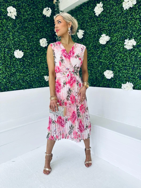 Off - the - Shoulder Women Dress for a Romantic and Feminine Look Off - the - Shoulder Women Dress for a Romantic and Feminine Look Jodie Pleated Midi Dress Floral