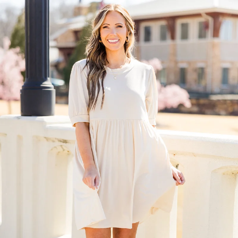 Pleated Women Dress with a Timeless and Elegant Texture Pleated Women Dress with a Timeless and Elegant Texture Made To Believe Dress, Taupe Pleated Women Dress with a Timeless and Elegant Texture Pleated Women Dress with a Timeless and Elegant Texture Made To Believe Dress, Taupe