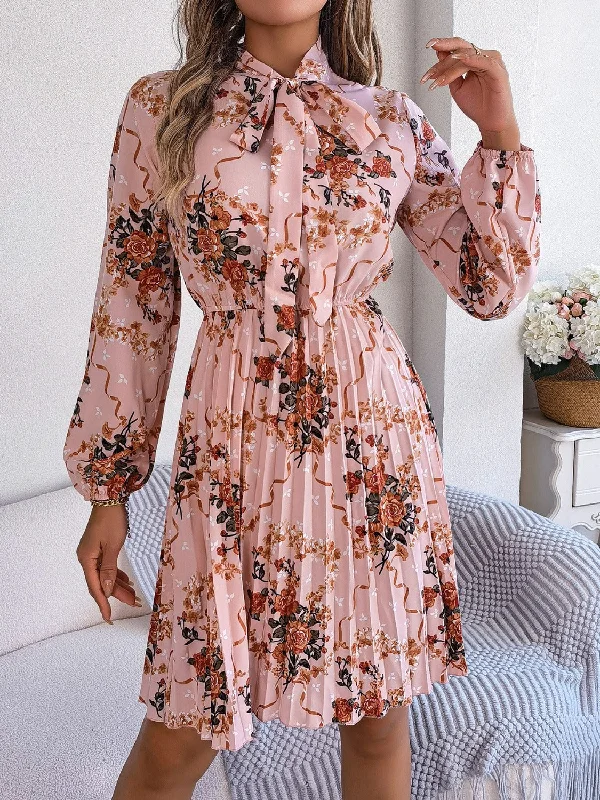 Lace - Embellished Women Dress for an Elegant and Sophisticated Appearance Lace - Embellished Women Dress for an Elegant and Sophisticated Appearance Pleated Printed Tie Neck Long Sleeve Dress Lace - Embellished Women Dress for an Elegant and Sophisticated Appearance Lace - Embellished Women Dress for an Elegant and Sophisticated Appearance Pleated Printed Tie Neck Long Sleeve Dress