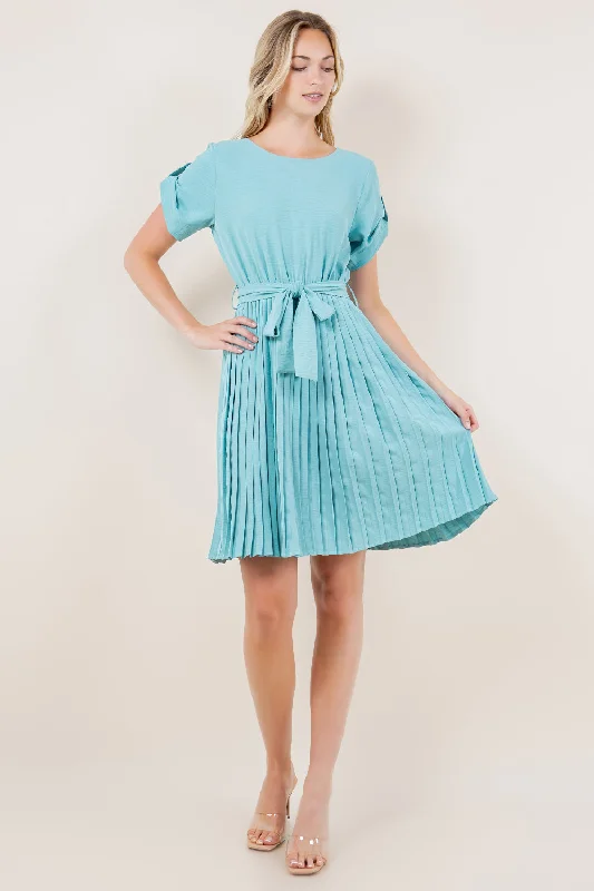 Plus Size Women Dress with a Flattering A - Line Cut for Comfort and Style Plus Size Women Dress with a Flattering A - Line Cut for Comfort and Style SS ROLL TAB PLEATED DRESS - D3575-ALOE Plus Size Women Dress with a Flattering A - Line Cut for Comfort and Style Plus Size Women Dress with a Flattering A - Line Cut for Comfort and Style SS ROLL TAB PLEATED DRESS - D3575-ALOE