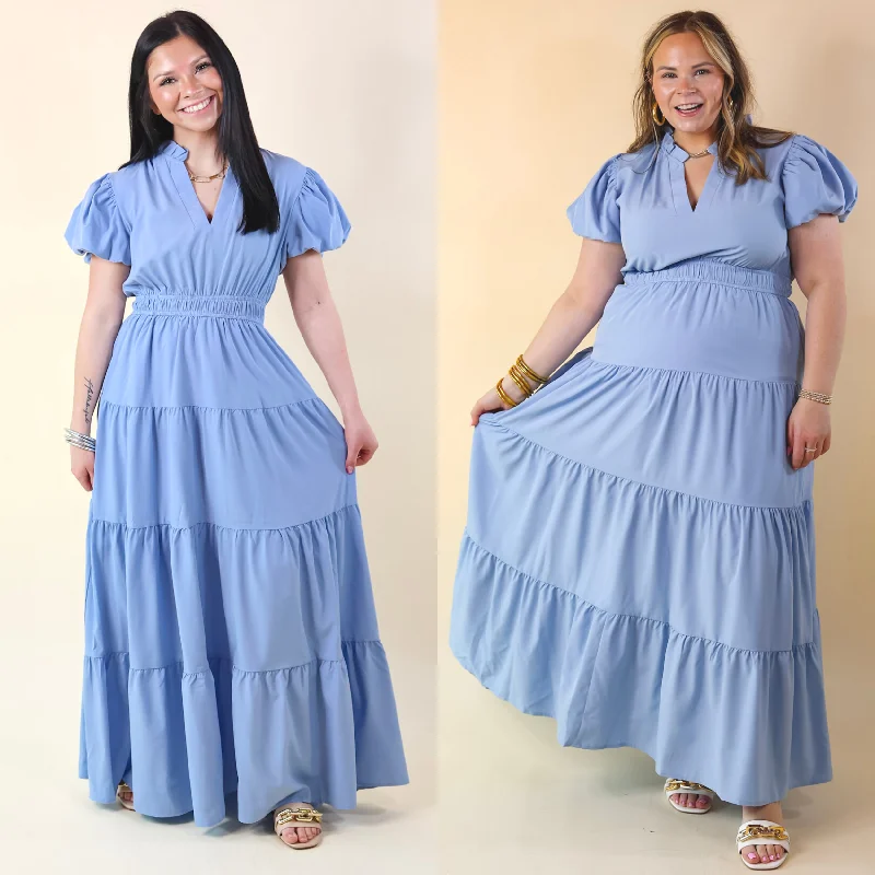 Ruffled Women Dress with Multiple Layers for a Playful and Girly Style Ruffled Women Dress with Multiple Layers for a Playful and Girly Style Table for Two Tiered Maxi Dress with Puff Sleeves in Chambray Blue Ruffled Women Dress with Multiple Layers for a Playful and Girly Style Ruffled Women Dress with Multiple Layers for a Playful and Girly Style Table for Two Tiered Maxi Dress with Puff Sleeves in Chambray Blue