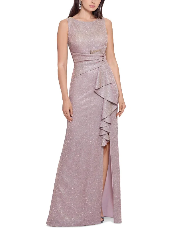 Empire Waist Women Dress to Accentuate the Bust and Conceal the Waist Empire Waist Women Dress to Accentuate the Bust and Conceal the Waist Womens Metallic Split-Leg Evening Dress