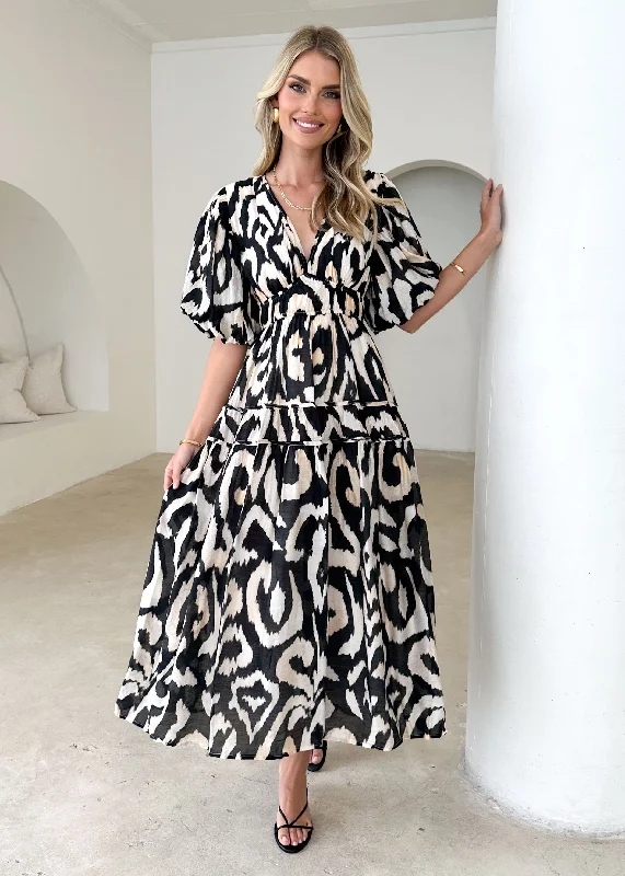 Midi dresses with abstract art prints for an artistic statementAmilio Midi Dress - Black Abstract Midi dresses with abstract art prints for an artistic statementAmilio Midi Dress - Black Abstract
