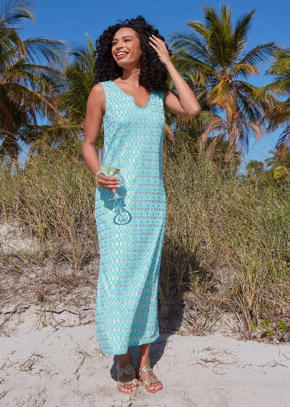 Midi dresses with asymmetric hems for a fashion - forward and dynamic appearanceAqua Metallic Side Slit Maxi Dress Midi dresses with asymmetric hems for a fashion - forward and dynamic appearanceAqua Metallic Side Slit Maxi Dress