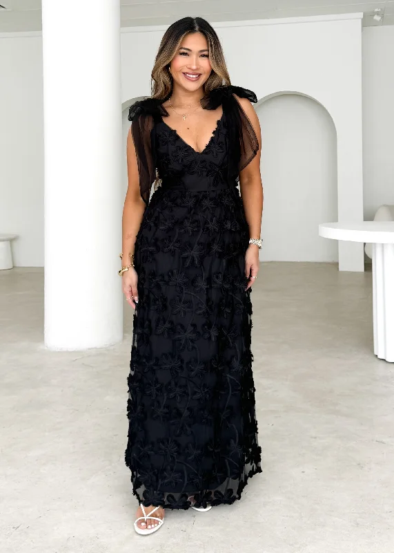 Midi dresses with tassel accents for a bohemian and free - spirited styleCelestial Midi Dress - Black Midi dresses with tassel accents for a bohemian and free - spirited styleCelestial Midi Dress - Black