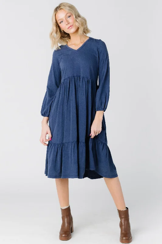 Midi dresses with one - shoulder designs for a modern and asymmetric styleCitrus Acid Wash L/S Midi Dress Midi dresses with one - shoulder designs for a modern and asymmetric styleCitrus Acid Wash L/S Midi Dress