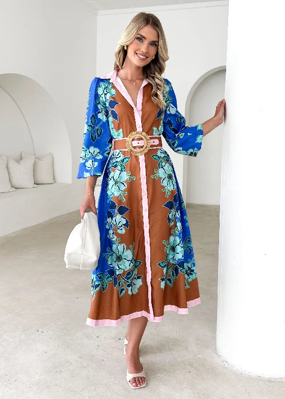 High - low midi dresses with geometric patterns for a modern partyElanora Midi Dress - Wildflowers High - low midi dresses with geometric patterns for a modern partyElanora Midi Dress - Wildflowers