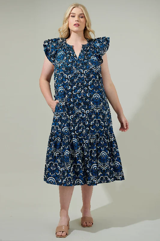 Wrap - style midi dresses in silk for a sophisticated office lookEtta Floral Charlotte Button Midi Dress Curve Wrap - style midi dresses in silk for a sophisticated office lookEtta Floral Charlotte Button Midi Dress Curve
