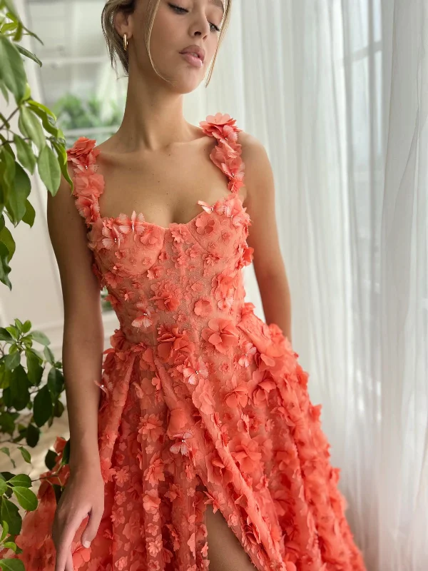 Midi dresses with sheer panels for a touch of allurePetal-Papillon Fantasia Gown