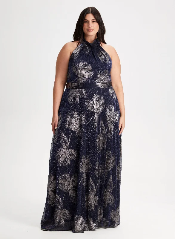 Midi dresses with denim fabric for a casual yet stylish day outFloral Print Halter Neck Dress Midi dresses with denim fabric for a casual yet stylish day outFloral Print Halter Neck Dress