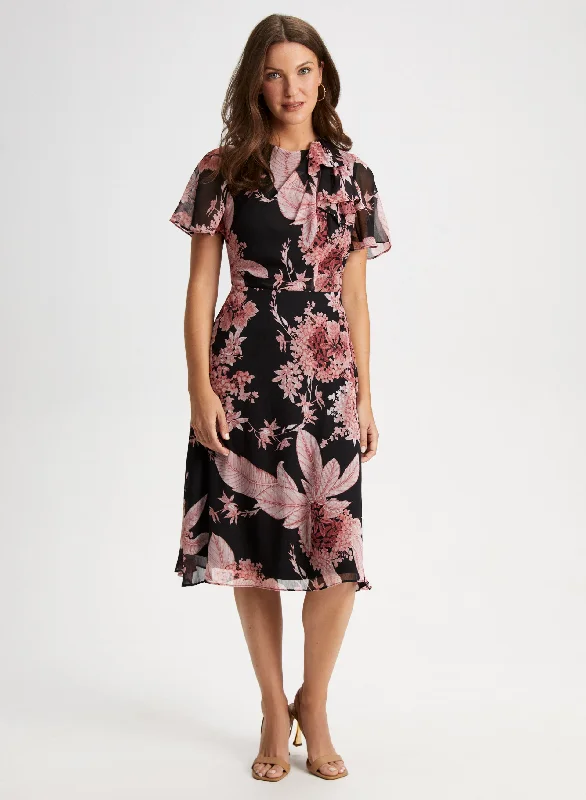 Midi dresses with halter necks for a stylish and comfortable optionFloral Tie Neck Dress Midi dresses with halter necks for a stylish and comfortable optionFloral Tie Neck Dress