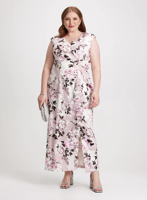 Midi dresses with pleated skirts for a timeless and elegant appealFlounced Rose Print Dress Midi dresses with pleated skirts for a timeless and elegant appealFlounced Rose Print Dress