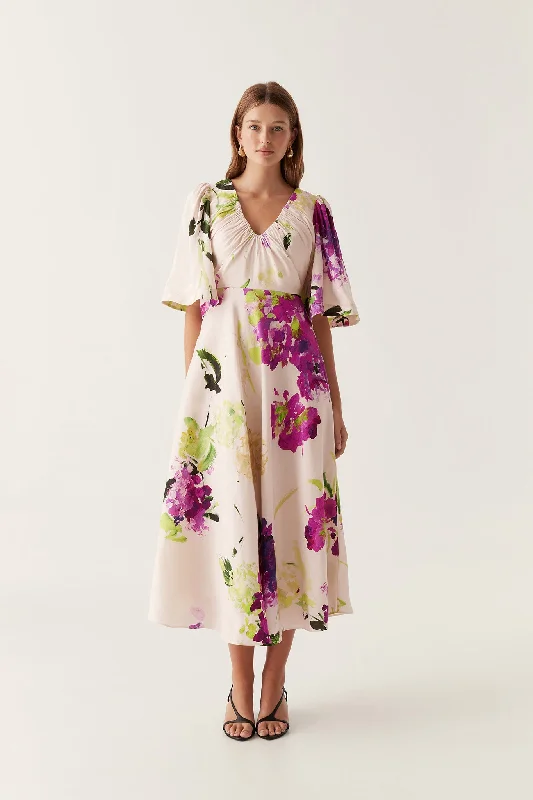High - low midi dresses with geometric patterns for a modern partyGilda Bell Sleeve Midi Dress High - low midi dresses with geometric patterns for a modern partyGilda Bell Sleeve Midi Dress