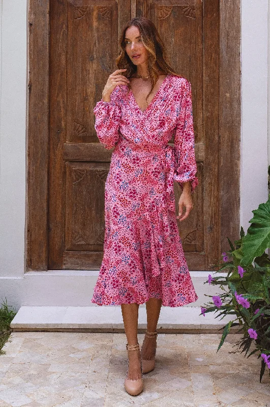 Midi dresses with cold - shoulder cutouts for a trendy styleGolden Hour Wrap High Low Dress Midi dresses with cold - shoulder cutouts for a trendy styleGolden Hour Wrap High Low Dress