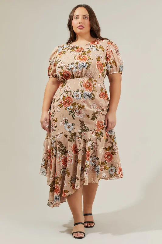 Plaid midi dresses for a fall - themed family gatheringHarbin Floral Balboa Asymmetrical Midi Dress Curve Plaid midi dresses for a fall - themed family gatheringHarbin Floral Balboa Asymmetrical Midi Dress Curve