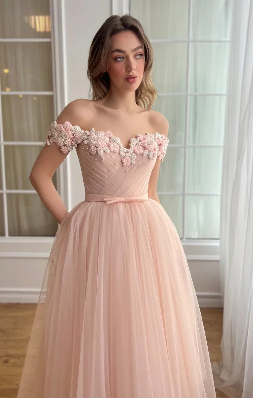 Midi dresses with ruched sleeves for a more fitted and stylish arm lookJuliet Rose Peach Dress
