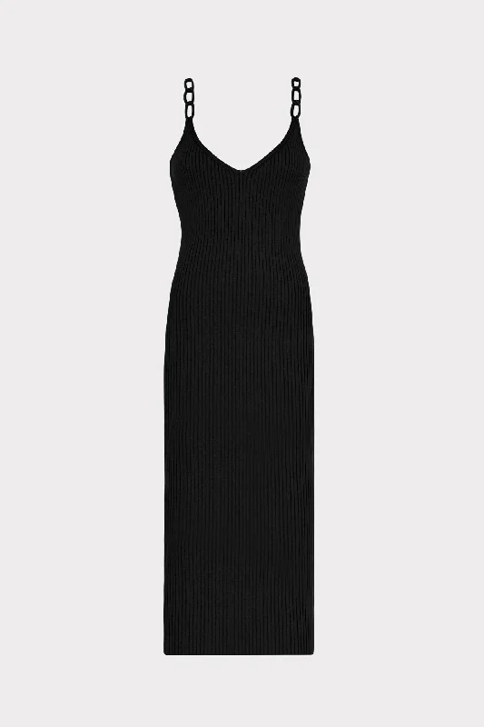 Wrap - style midi dresses in silk for a sophisticated office lookKnit Chain Strap Midi Dress Wrap - style midi dresses in silk for a sophisticated office lookKnit Chain Strap Midi Dress