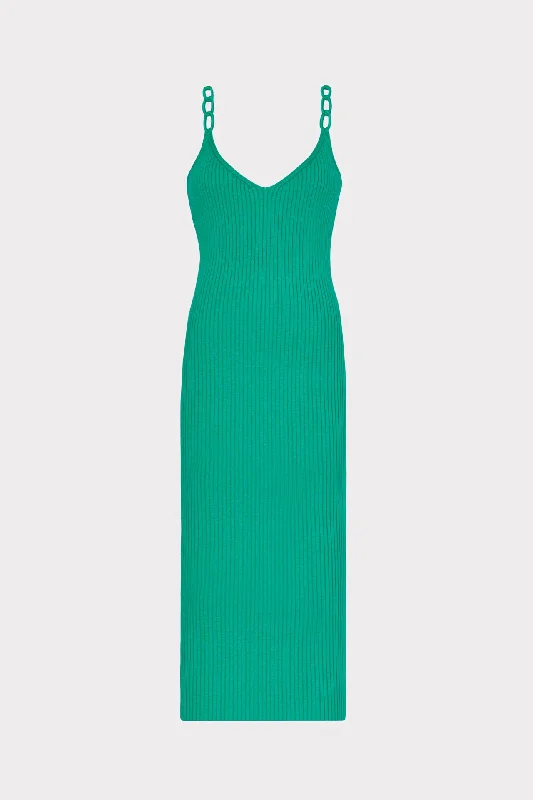 Midi dresses with metallic threads for a glamorous evening eventKnit Chain Strap Midi Dress Midi dresses with metallic threads for a glamorous evening eventKnit Chain Strap Midi Dress