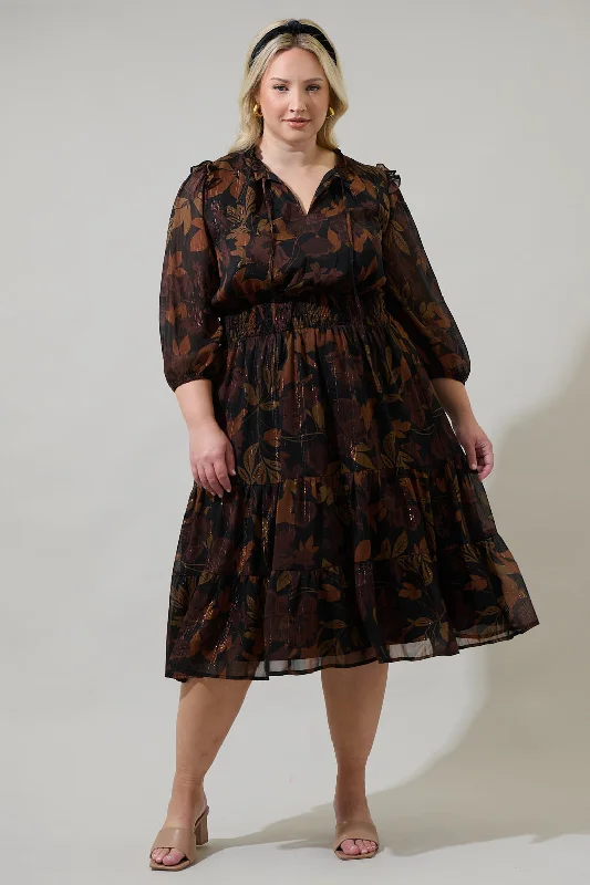 A - line midi dresses with floral prints for spring brunchesLarba Floral Henri Smocked Midi Dress Curve A - line midi dresses with floral prints for spring brunchesLarba Floral Henri Smocked Midi Dress Curve