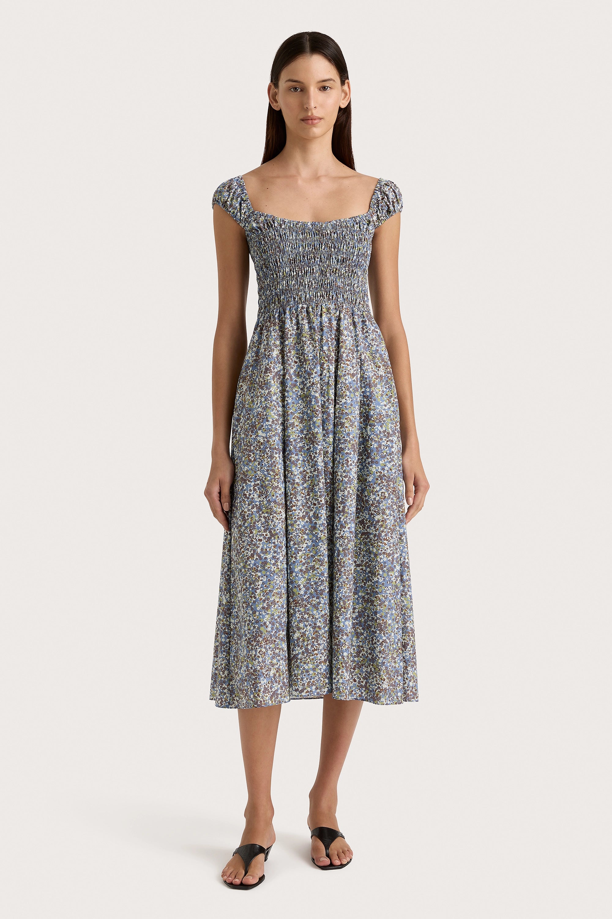 Midi dresses with tassel accents for a bohemian and free - spirited styleLene Midi Dress Meander Blue Midi dresses with tassel accents for a bohemian and free - spirited styleLene Midi Dress Meander Blue