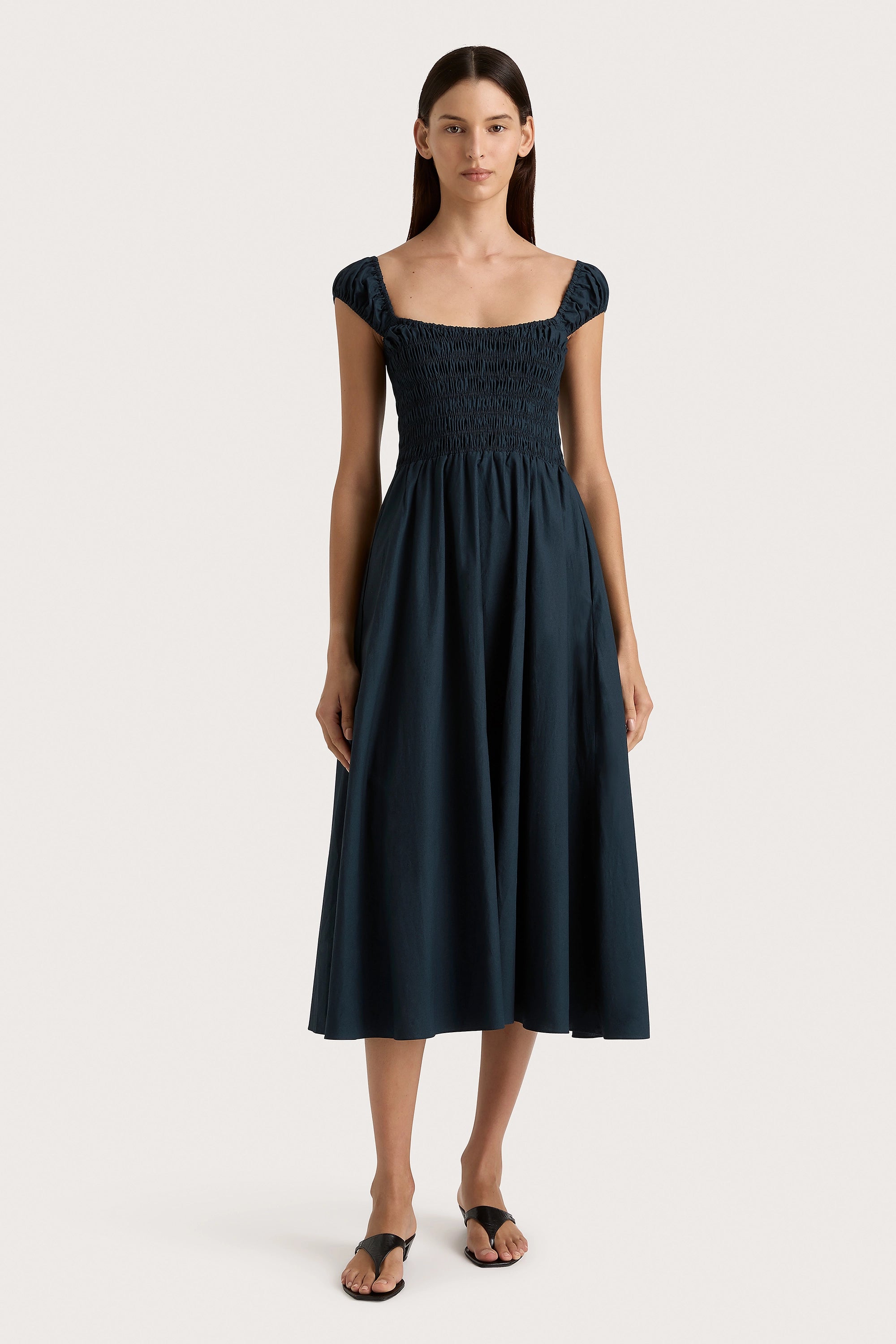 Midi dresses with belted waists to accentuate the figureLene Midi Dress Navy