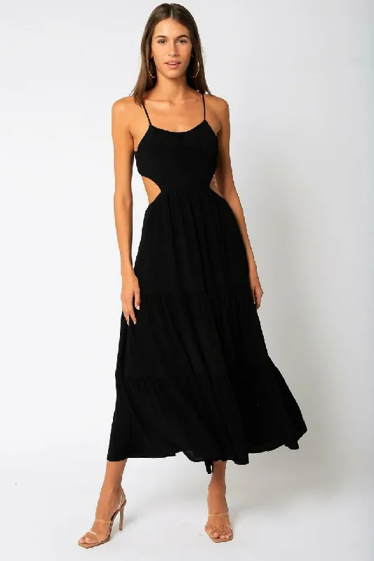 Midi dresses with mesh inserts for a trendy and breathable optionLike A Whisper Black Cutout Midi Dress Midi dresses with mesh inserts for a trendy and breathable optionLike A Whisper Black Cutout Midi Dress