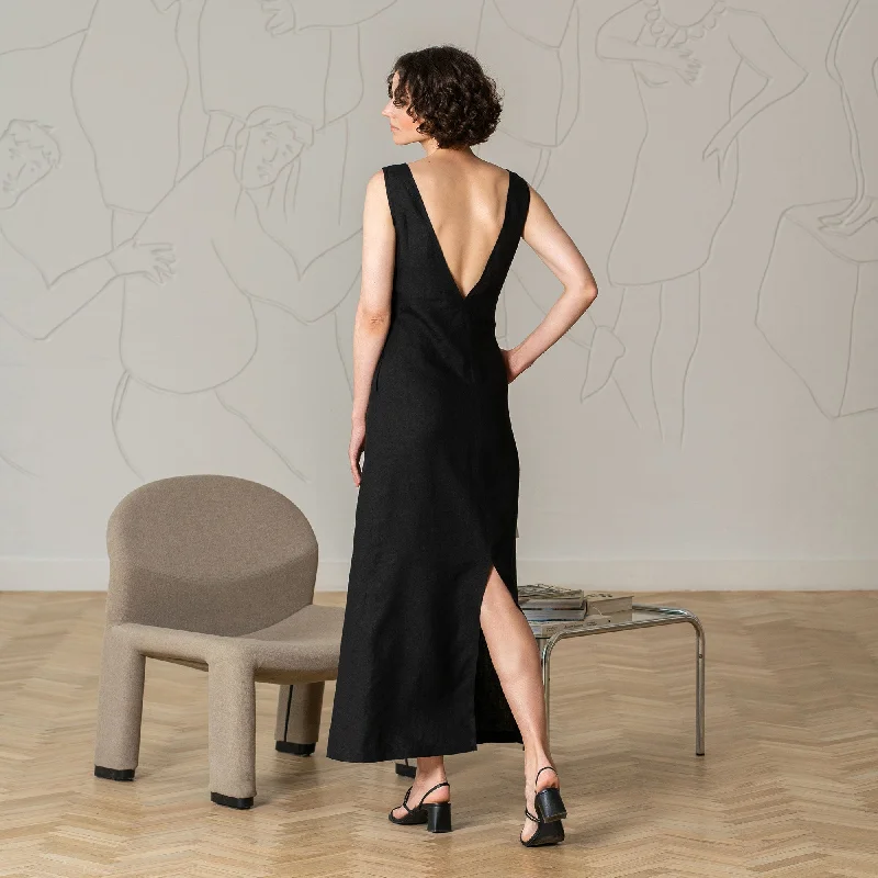 Midi dresses with ruffled hems for a romantic date nightMaxi Open Back Dress Stella
