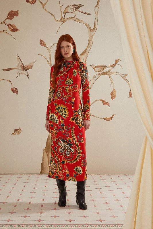 Plaid midi dresses for a fall - themed family gatheringRed Maxi Floral Cutout LENZING™ ECOVERO™ Viscose Midi Dress Plaid midi dresses for a fall - themed family gatheringRed Maxi Floral Cutout LENZING™ ECOVERO™ Viscose Midi Dress