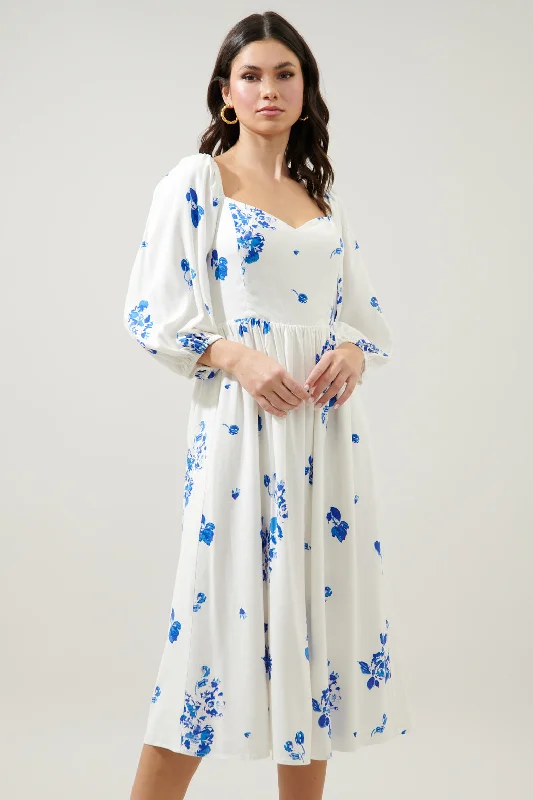 Midi dresses with pleated bodices for a classic and tailored lookMildred Floral Granger Puff Sleeve Midi Dress Midi dresses with pleated bodices for a classic and tailored lookMildred Floral Granger Puff Sleeve Midi Dress