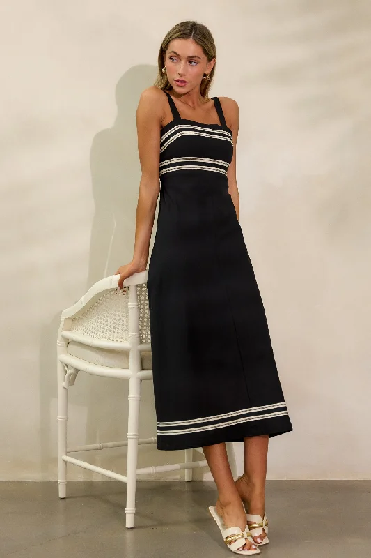 Midi dresses with bow accents for a sweet and charming lookMINKPINK Elki Black Midi Dress
