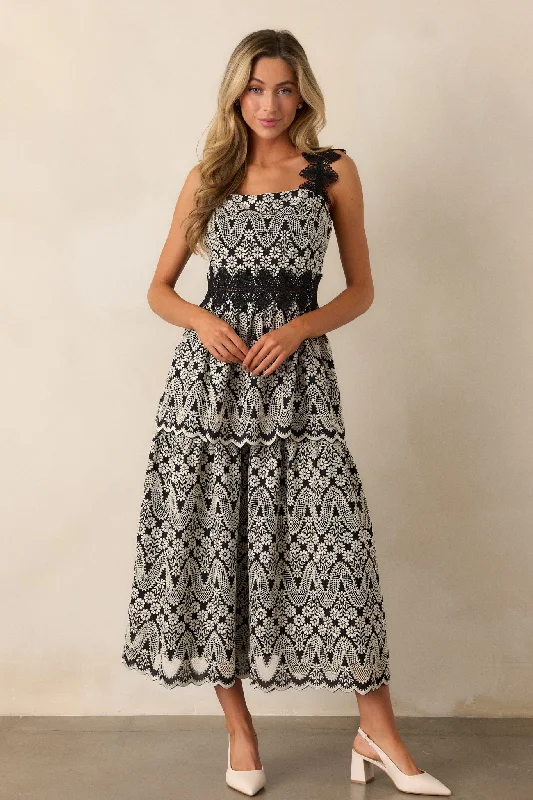Midi dresses with fringe details for a fun and energetic styleMysteries Of The Night Black Eyelet Midi Dress Midi dresses with fringe details for a fun and energetic styleMysteries Of The Night Black Eyelet Midi Dress