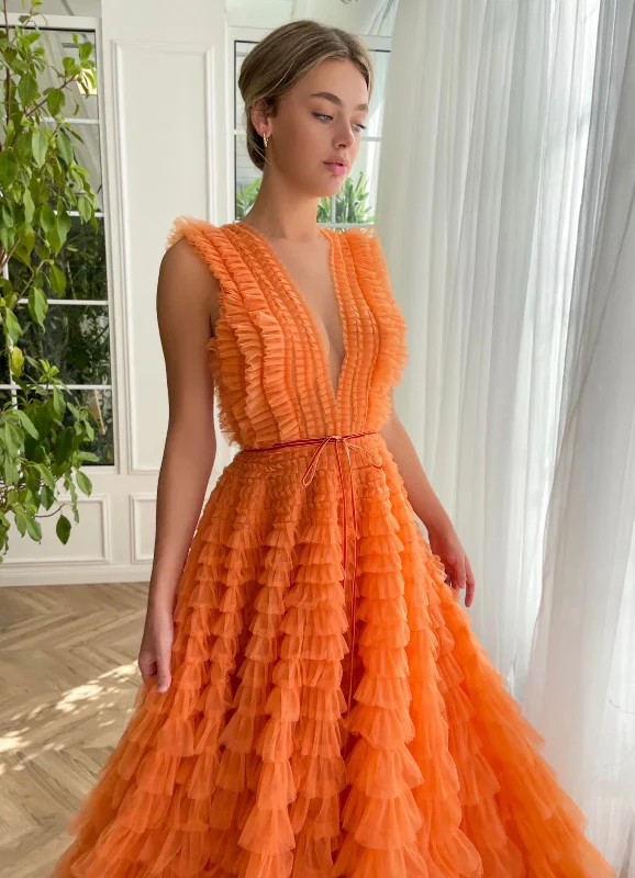Midi dresses with animal prints for a bold and confident appearanceNectar Ruffle Gown Midi dresses with animal prints for a bold and confident appearanceNectar Ruffle Gown