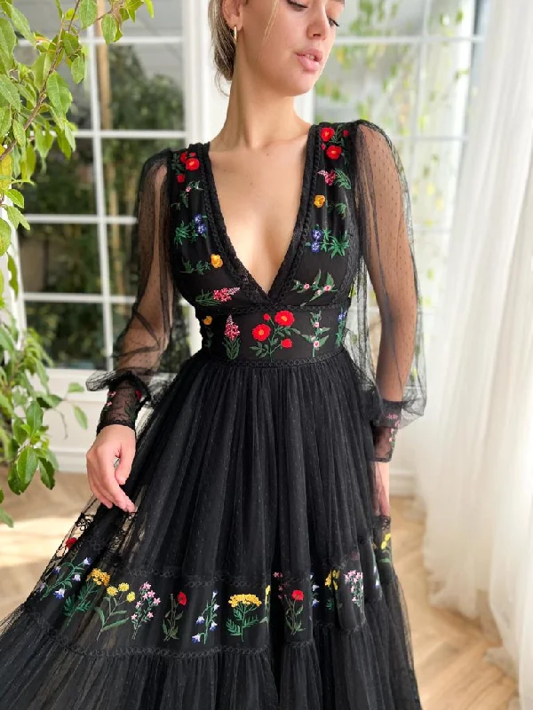 Midi dresses with satin - finish fabrics for a luxurious feelNightfall Bouquet Gown