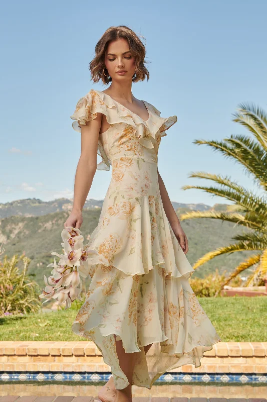 Midi dresses with cotton - blend materials for everyday comfortOnce Upon a Time Ruffle Tiered Sinclair Midi Dress Midi dresses with cotton - blend materials for everyday comfortOnce Upon a Time Ruffle Tiered Sinclair Midi Dress